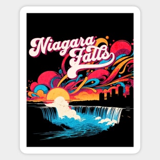 Niagara Falls Retro Vibrant Graffiti Design Sticker